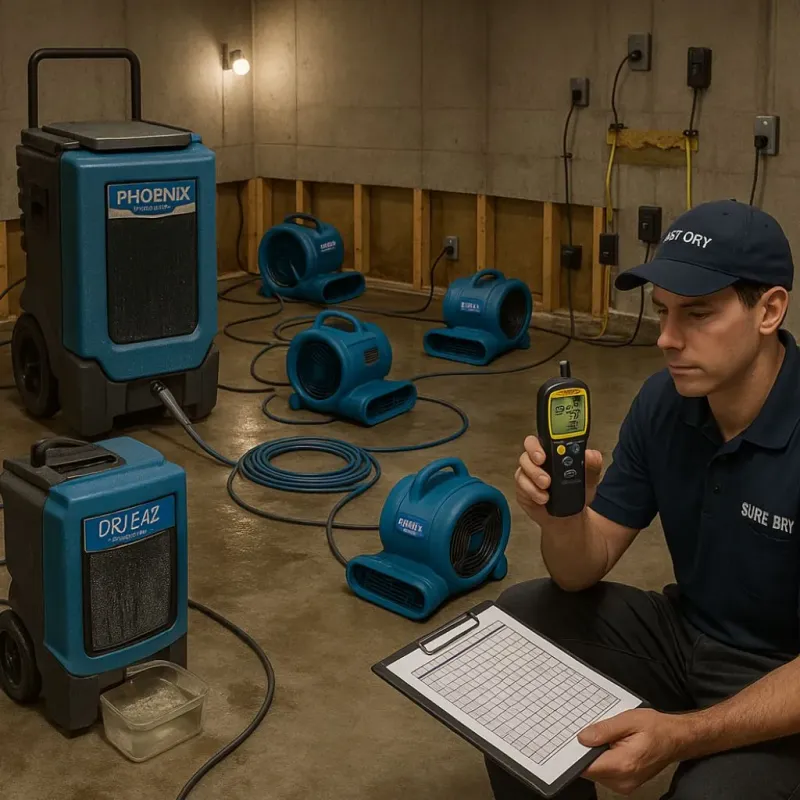 Structural Drying and Dehumidification process in Jackson, NC